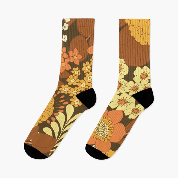 Item preview, Brown, Yellow, Orange & Ivory Retro Flowers designed and sold by Eyestigmatic.