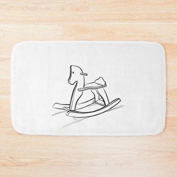 Item preview, Rocking horse Sketch Illustration line drawing Art, line drawing, minimalist nursery art, toy art designed and sold by Prints Actually.