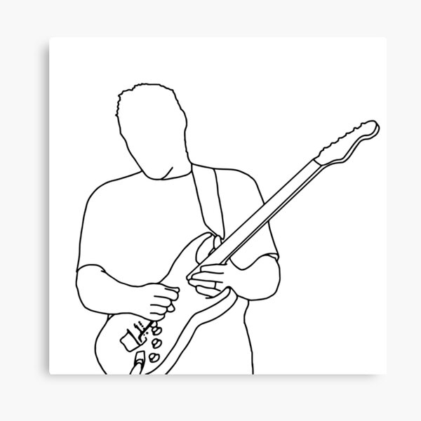 David Gilmour Minimalistic Design Black on White Canvas Print