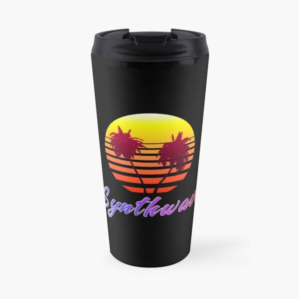 Synthwave Sun (with palm trees) Travel Mug