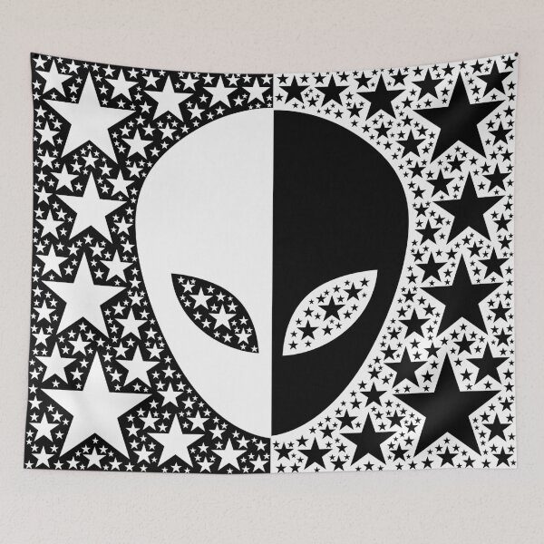 Item preview, Black White Alien Face designed and sold by MarkTees.