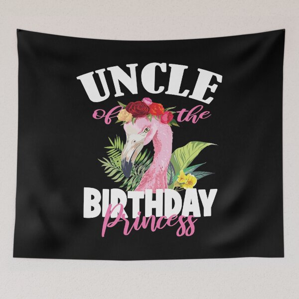 Item preview, Uncle Of The Birthday Princess Floral Flamingo Girls Party design designed and sold by Grabitees.