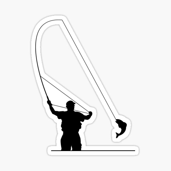 Man Fly Fishing Sticker