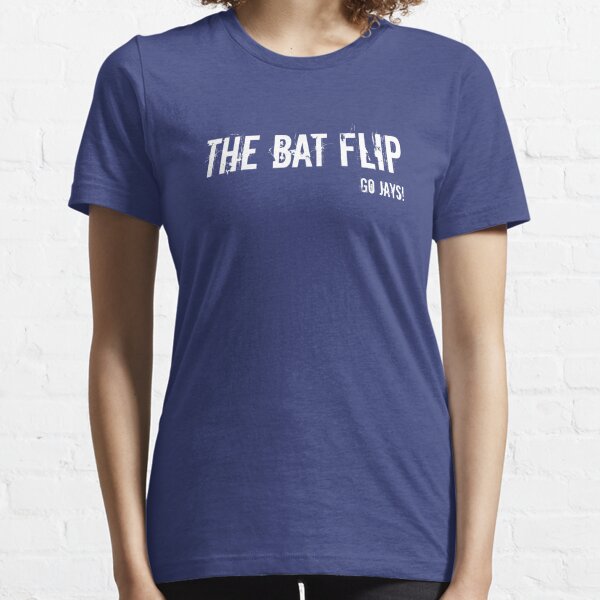 The Bautista Bat Flip, Adult T-Shirt / 3XL - T-Shirt - Blue - Sports Fan Gear | breakingt