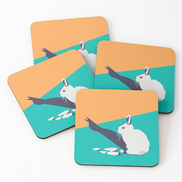 Item preview, Foot Prints in the Snow (white) - tangerine orange & aqua blue designed and sold by Linda Sholberg.