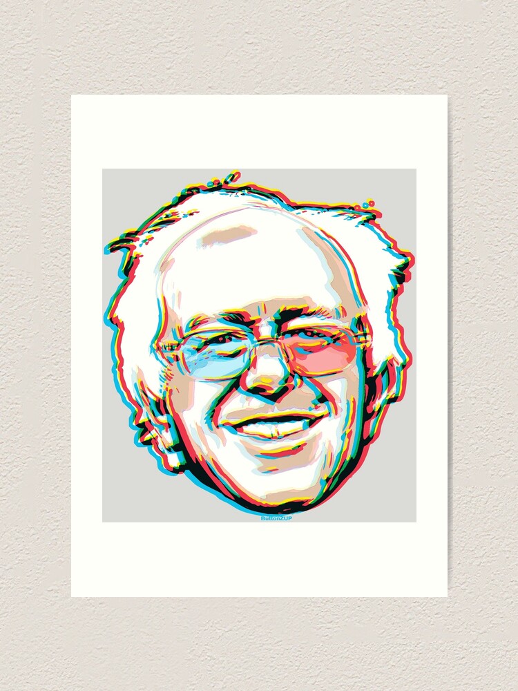 "Bernie Sanders 3D Glasses" Art Print by Buttonzup Redbubble