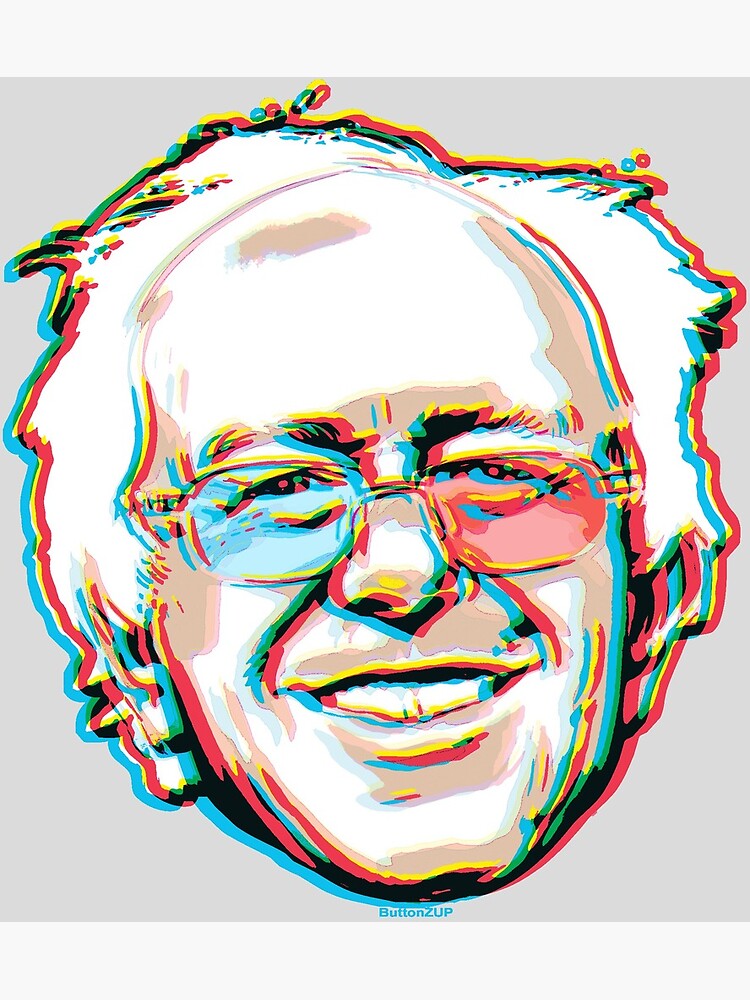 "Bernie Sanders 3D Glasses" Art Print by Buttonzup Redbubble