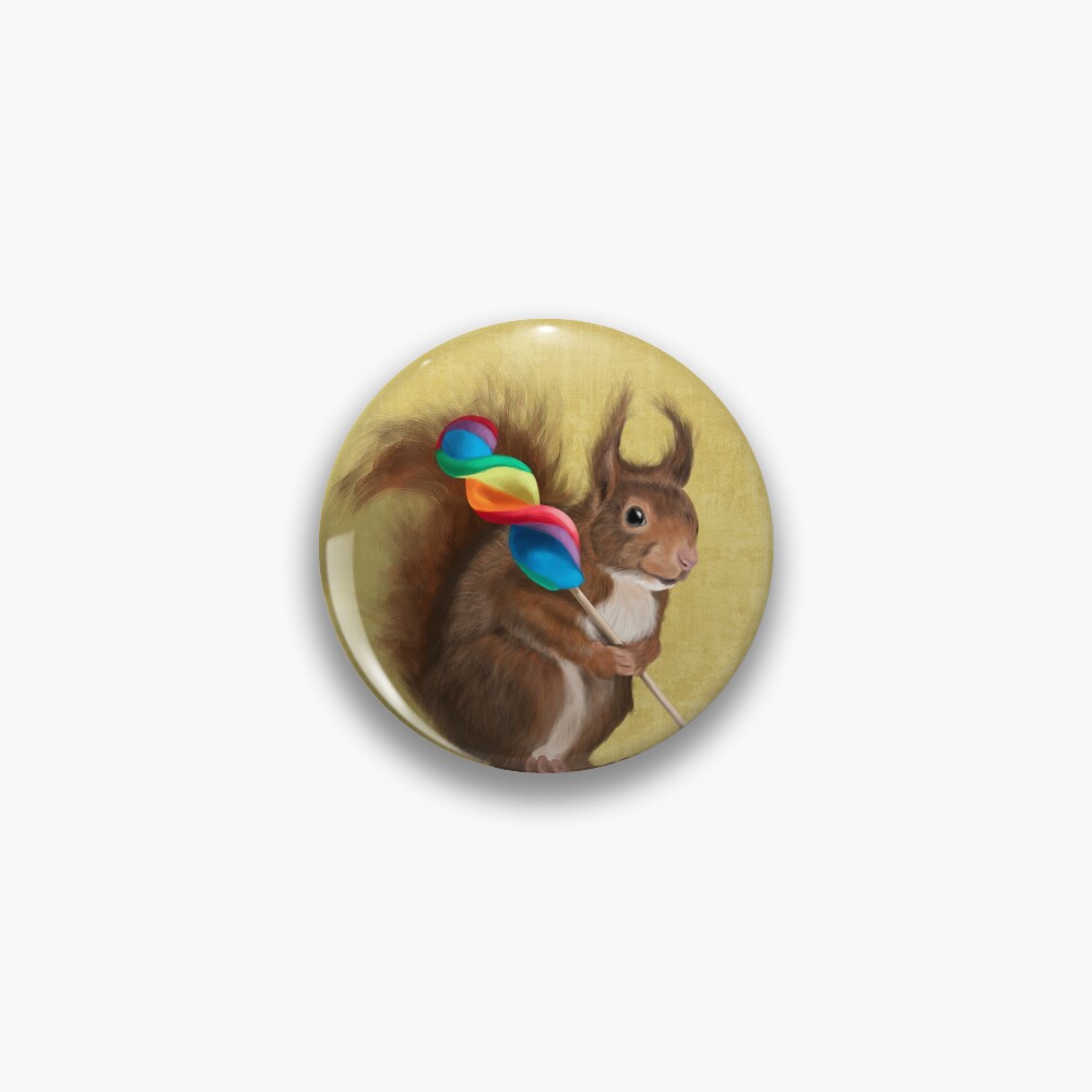 Squirrel with lollipop Pin