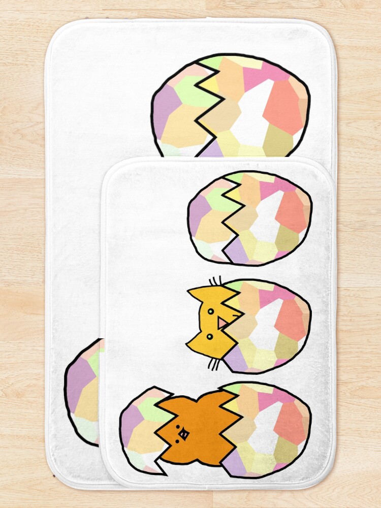 Alternate view of Easter Eggs - Cat among the Chickens Bath Mat