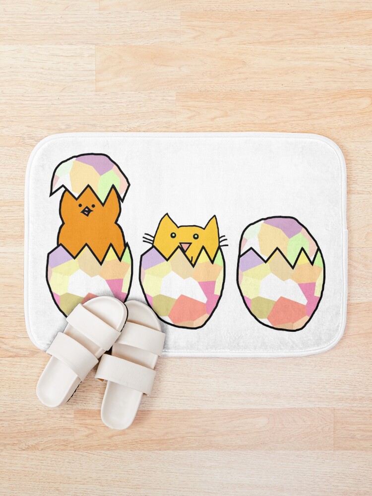 Alternate view of Easter Eggs - Cat among the Chickens Bath Mat