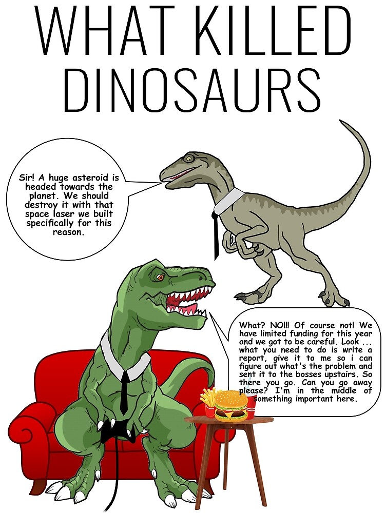 "What Killed the Dinosaurs" Poster by Parallax36 Redbubble