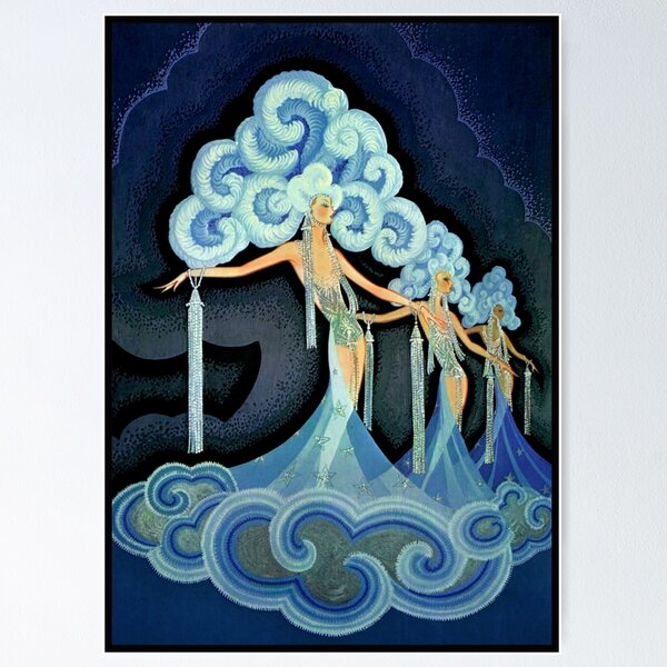 Item preview, Folies Bergere, Vintage French Dancers Poster designed and sold by vintagevivian.