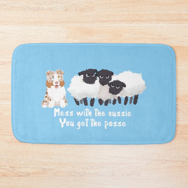 Item preview, MESS WITH THE AUSSIE YOU GET THE POSSE - RED MERLE AUSTRALIAN SHEPHERD designed and sold by Ivy Fox Illustration.