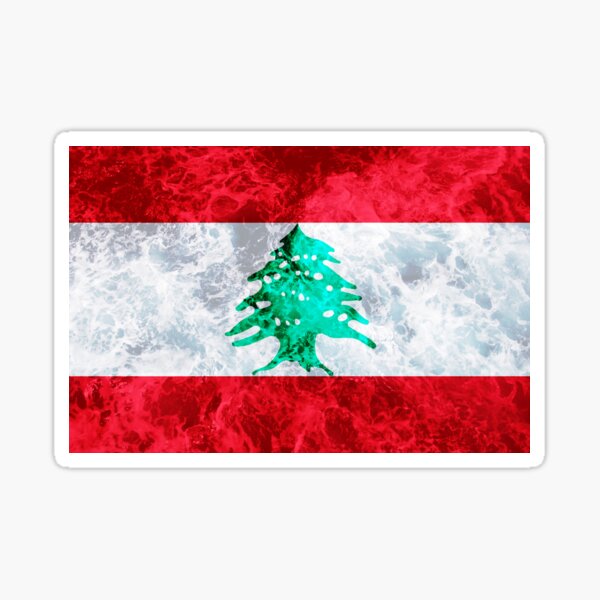 Flag of Lebanon - Ocean Waves Sticker