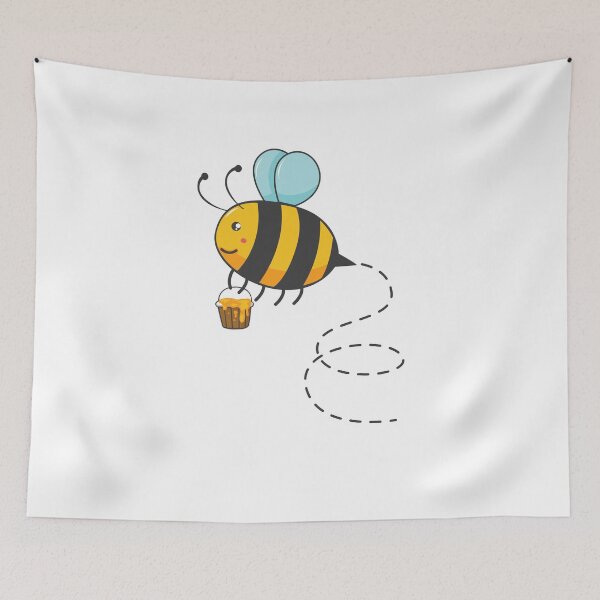 Item preview, Sweet little bee collects honey with bucket of honeybee designed and sold by katastrophal.