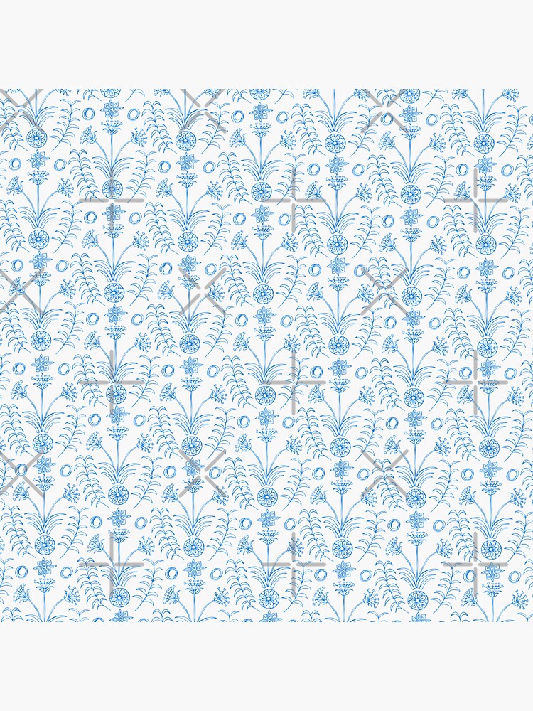 Thumbnail 3 of 3, Sticker, Mesopotamian Blue :: Florals Inspired by Ancient Pottery - Dancer Purple designed and sold by tinaschofield.
