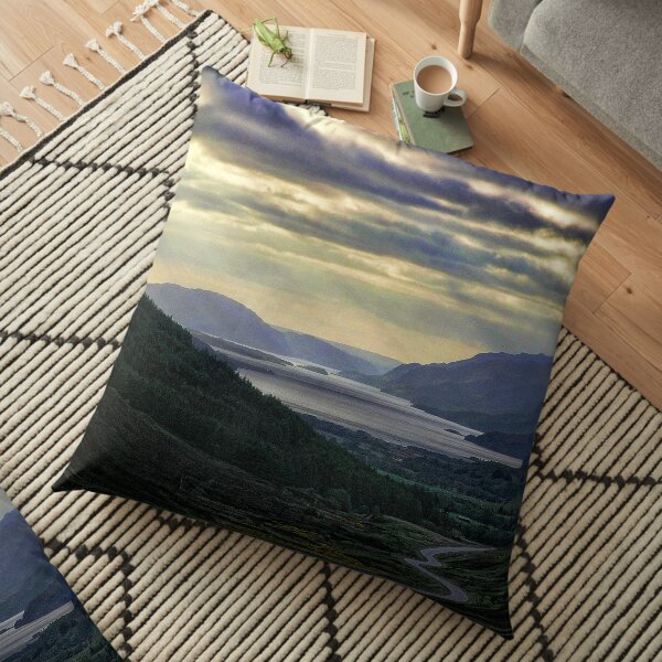 Looking West-To Loch Maree in the Highlands of Scotland(2) Floor Pillow