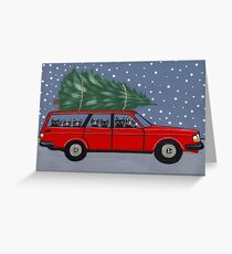 Volvo Cats Christmas Tree Grußkarte