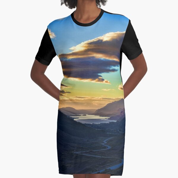 Looking West to Loch Maree-Scotland Graphic T-Shirt Dress