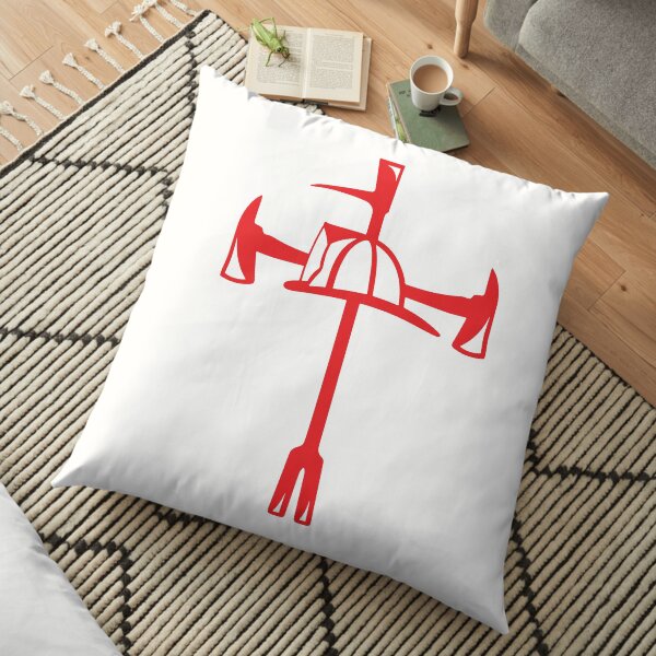 FIRE CROSS - axe, halligan and hemlet Floor Pillow