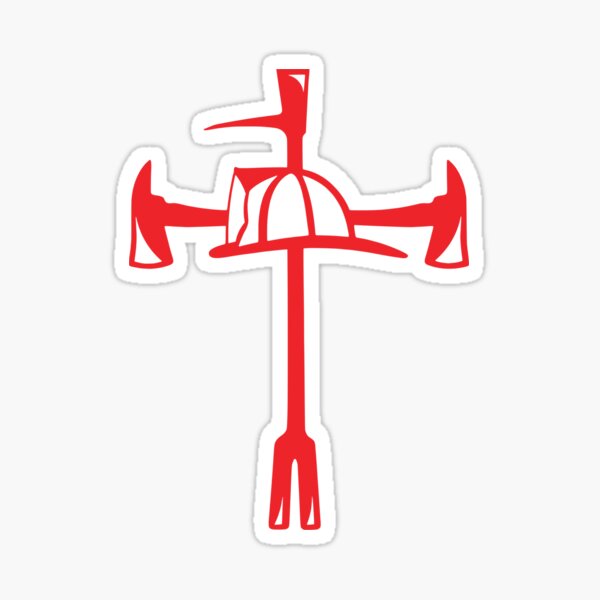 FIRE CROSS - axe, halligan and hemlet Sticker