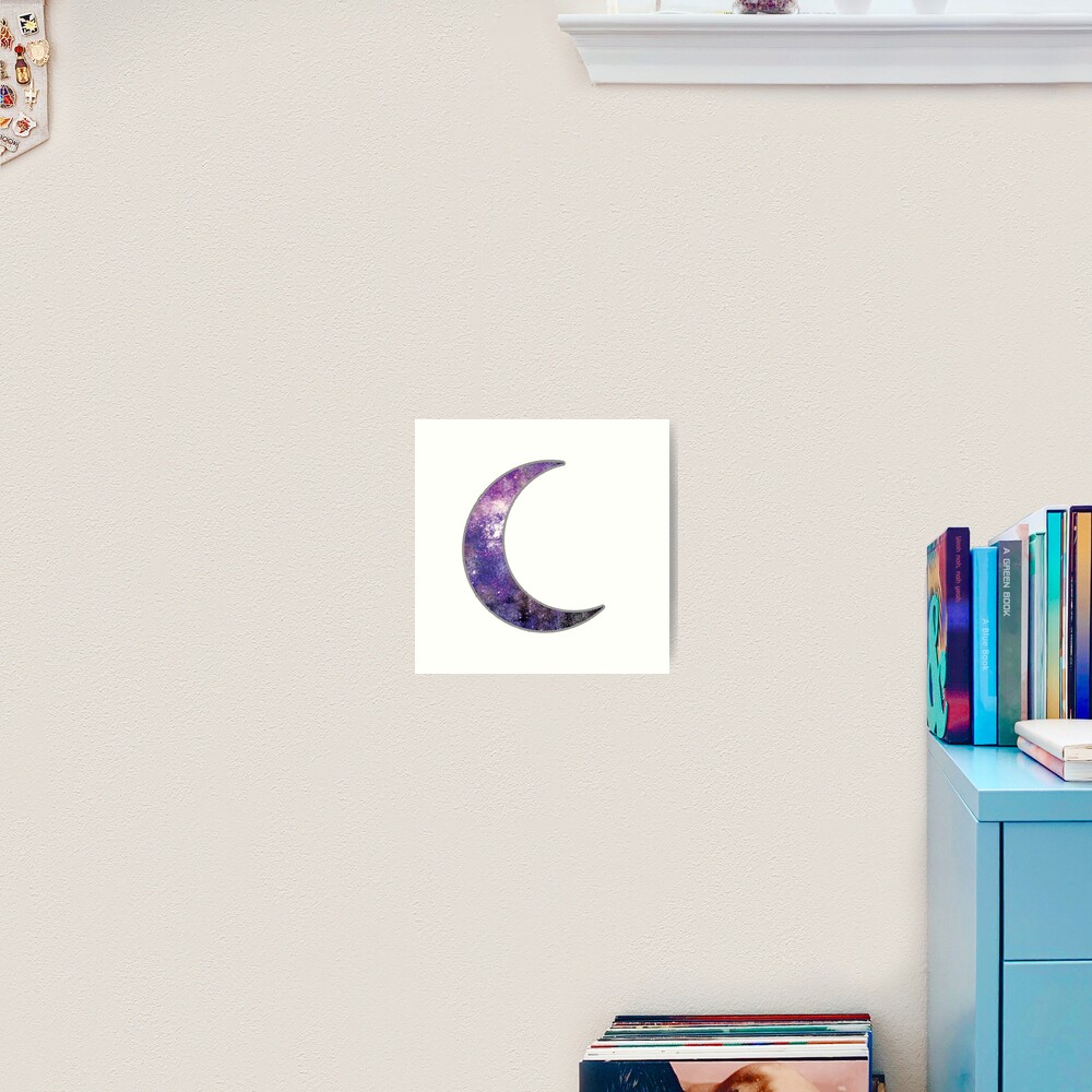 "Purple Galaxy Crescent Moon" Art Print For Sale By Feliciasdesigns ...