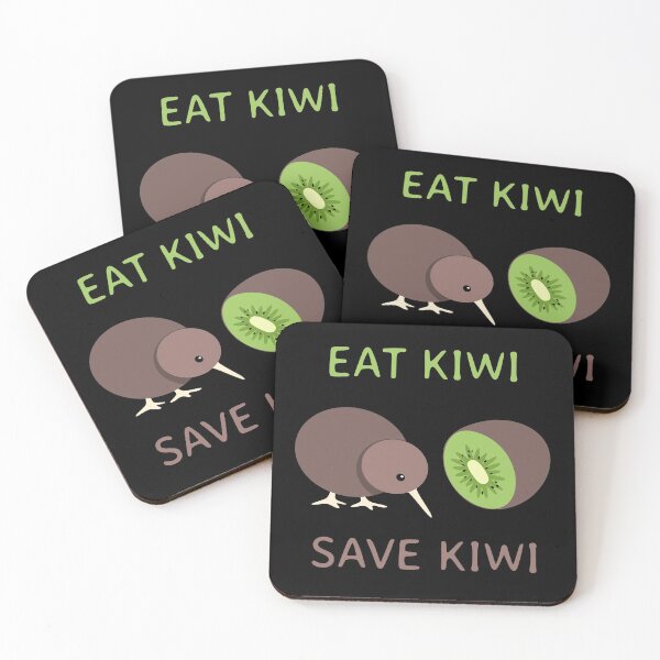 Item preview, Eat kiwi, save kiwi - Kiwi bird and kiwi fruit - caption dark shirt designed and sold by Looking Daggers.