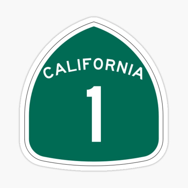 California 1 Highway Sticker