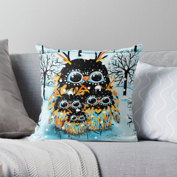 snow owls Throw Pillow