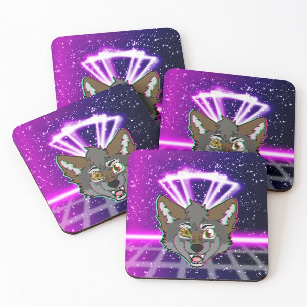 Item preview, Vaporwave Crazy wolf designed and sold by RosewolfArt.