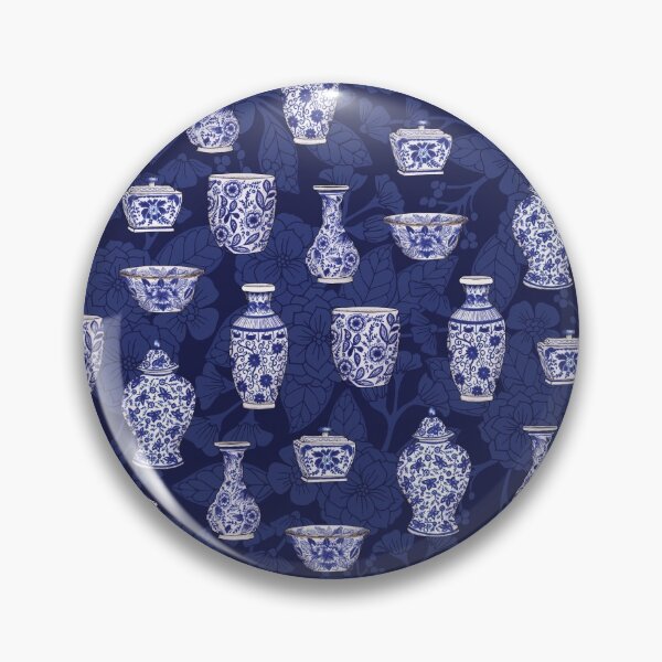 Item preview, Blue and White Chinoiserie/ Delftware Pottery Pattern designed and sold by somecallmebeth.