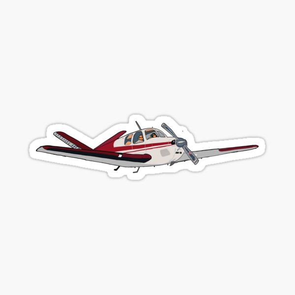 Beech Bonanza V-Tail Illustration Retro Design Sticker