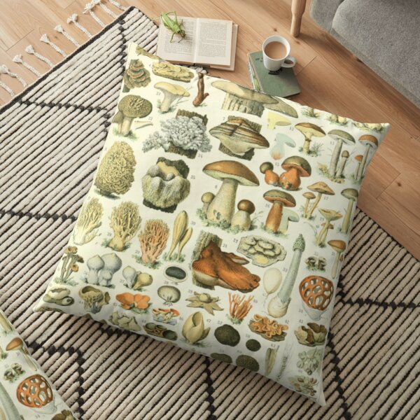 Wild Mushroom Chart Floor Pillow