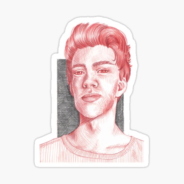 Crosshatch Portrait Sticker