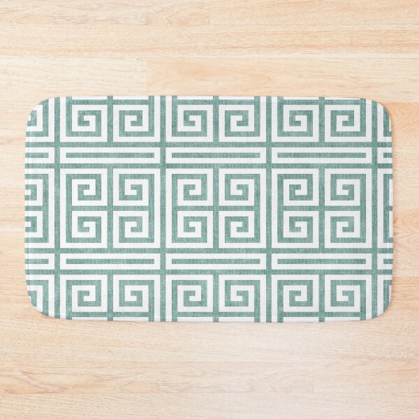 Item preview, Greek Key - Teal and White designed and sold by littlearrow.