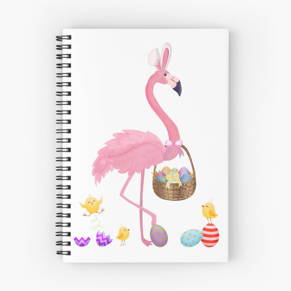 Item preview, Pretty Easter Flamingo with Easter Basket designed and sold by Dibble Dabble Designs.