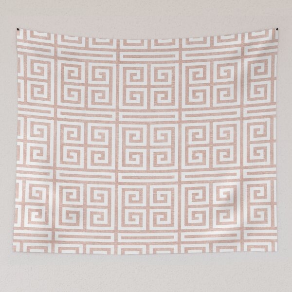 Item preview, Greek Key - Dusty Rose and White designed and sold by littlearrow.
