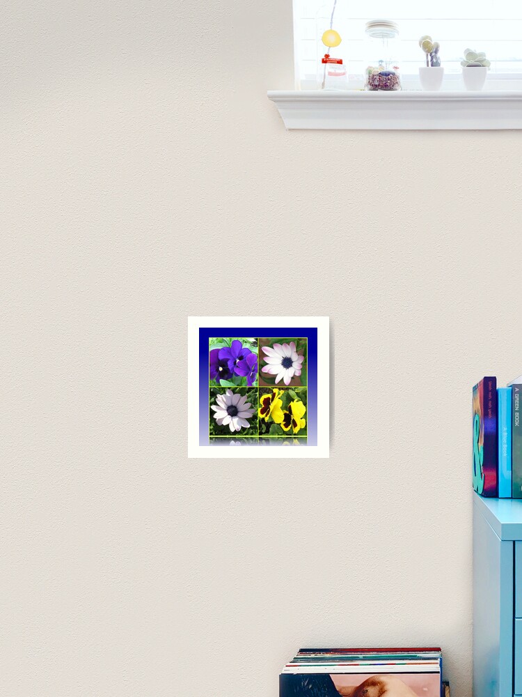 Thumbnail 2 von 3, Kunstdruck, Pretty Pansies and Cute Cape Daisies Floral Collage designt und verkauft von BlueMoonRose.