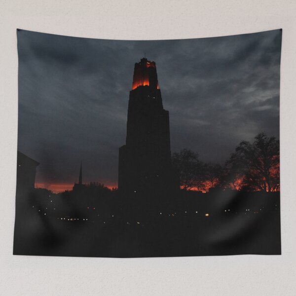 Item preview, Cathedral of Learning in Pittsburgh on a cloudy morning designed and sold by LJSparvero.