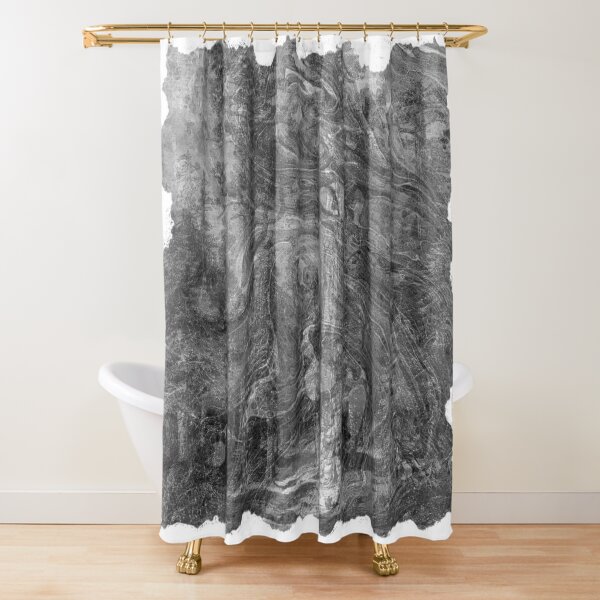 The Atlas of Dreams - Plate 30 (b&w) Shower Curtain