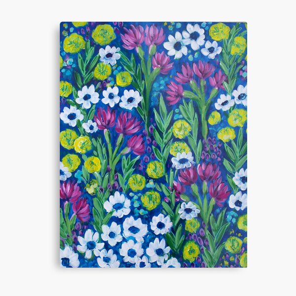 Growing Wilder - Wildflower Painting Metal Print