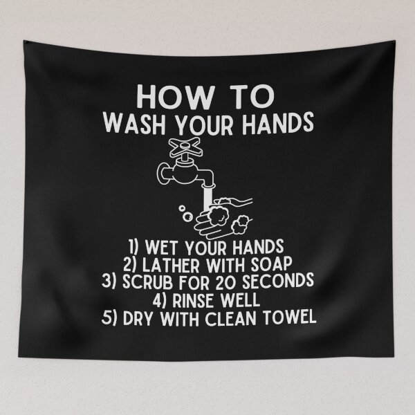 Item preview, How To Wash Your Hands with Soap for 20 Seconds Bubbles designed and sold by funnytshirtemp.