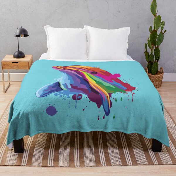 Item preview, Art Splash Colorful Dolphin designed and sold by ShikitaMakes.
