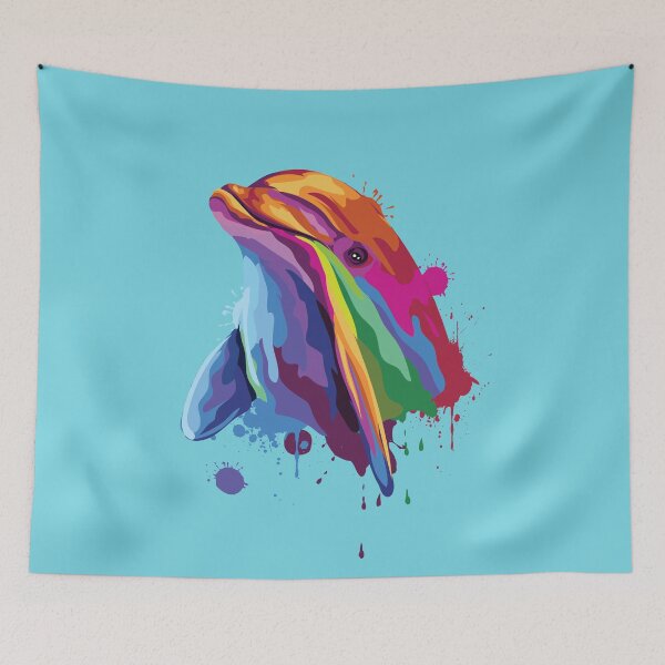 Item preview, Art Splash Colorful Dolphin designed and sold by ShikitaMakes.