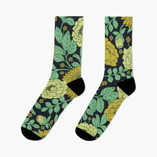 Item preview, Seafoam Green, Mustard Yellow and Navy Blue Floral designed and sold by somecallmebeth.