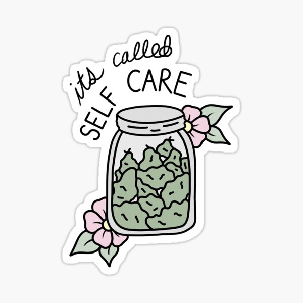 Pot de mauvaises herbes autosoins Sticker
