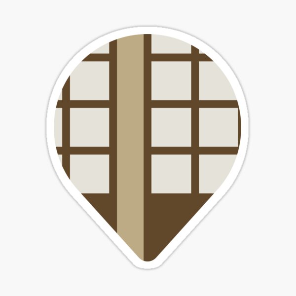 Japanese Sliding Doors Pin Locator Graphic for Home Planning Sticker