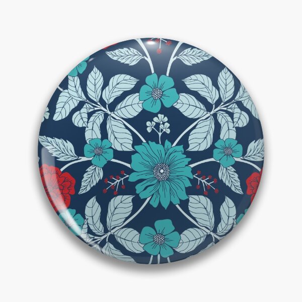 Item preview, Red, Turquoise and Navy Blue Floral designed and sold by somecallmebeth.