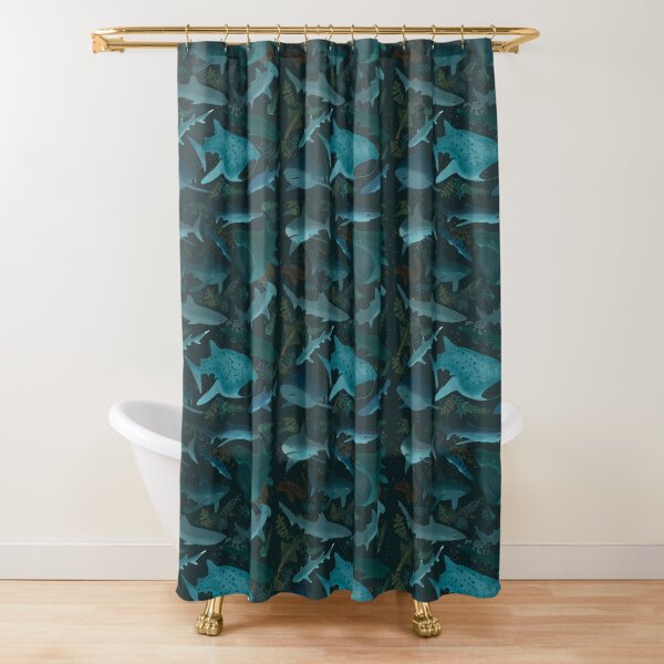 Sharks Attack Shower Curtain