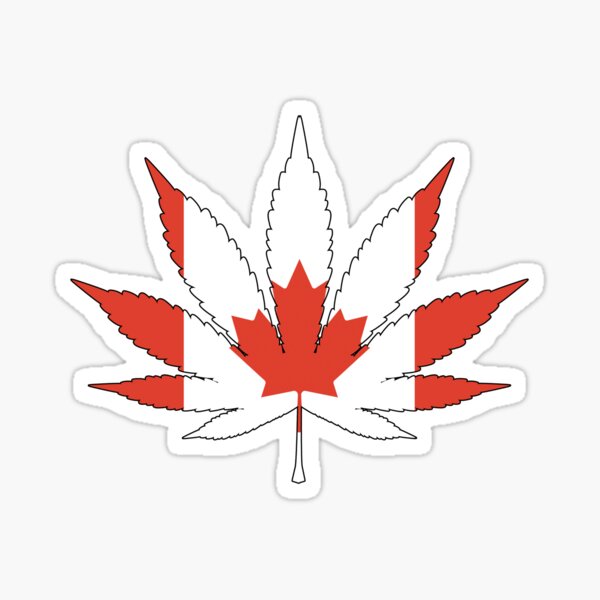 Canadian Cannabis Flag Sticker